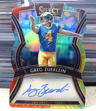 Greg Zuerlein 2019 Panini Select Tie-Dye Prizm Autograph /25 Die Cut RAMS #SP-GZ