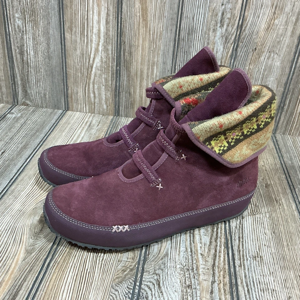 Ahnu Himalaya Mujer Talla 9.5 Púrpura Gamuza Pull On Tobillo Mocasín Botín Zapatos Foto 4 de 4
