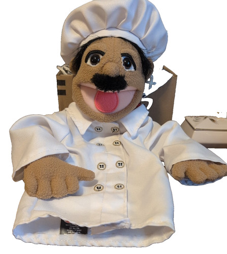 Melissa & Doug 15” Hand Puppet Chef Alfredo Al Dente Plush - No Wooden Stick