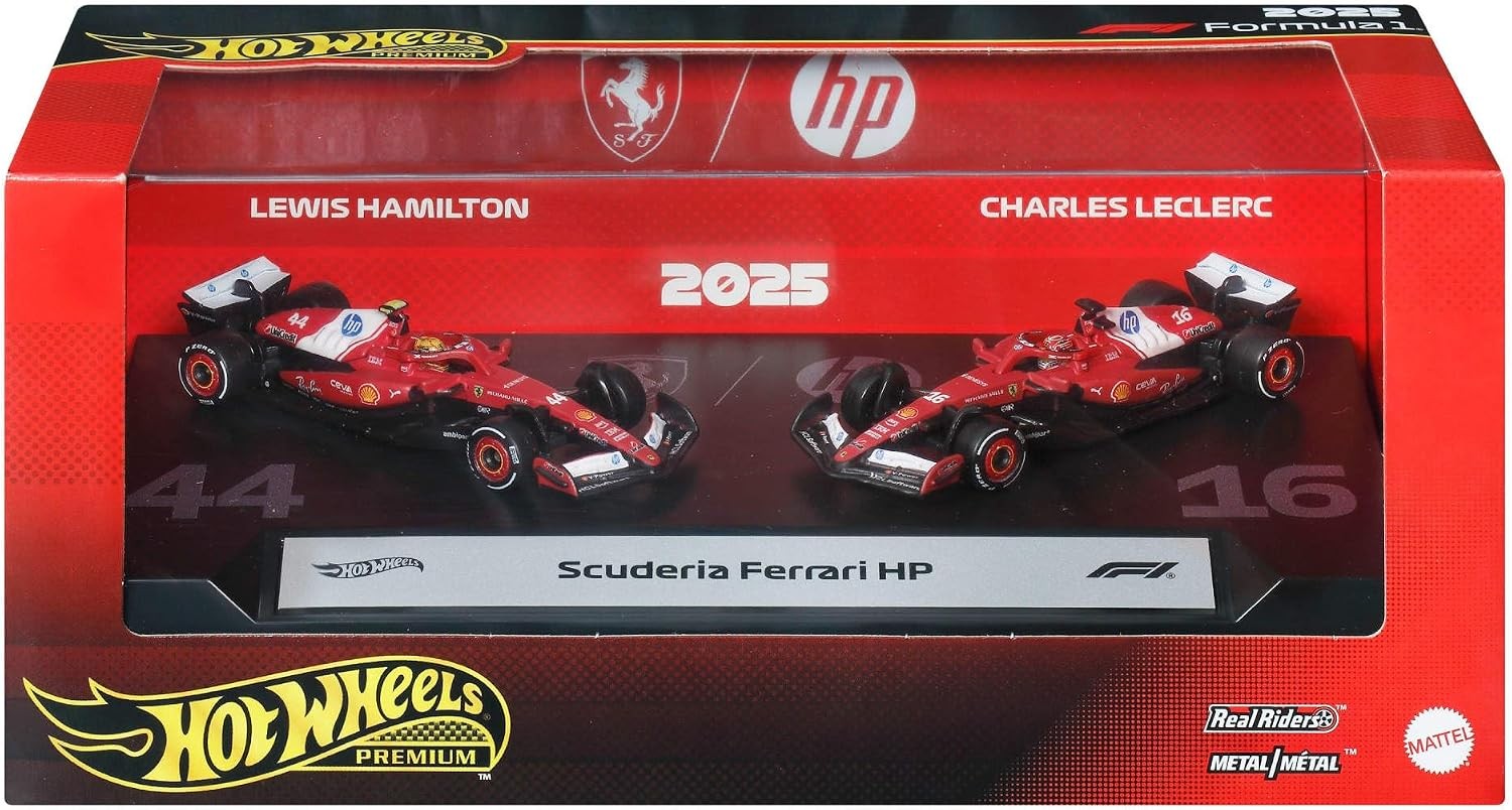 FERRARI Hamilton Leclerc 2 Modelli Auto Formula 1 F1 2025 1/64 8cm HW JMM99