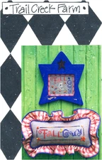 Trail Creek Farm FALL GUY 2 Cross Stitch Patterns Only ~ autumn / half moon