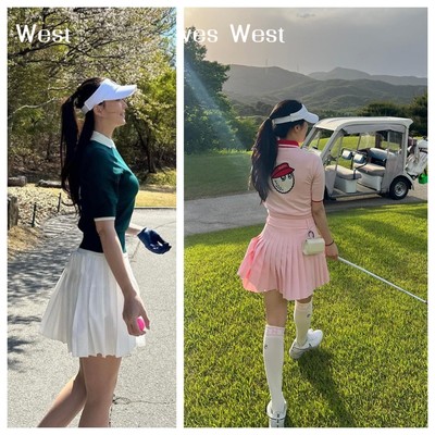 AUTHENTIC Malb** Embroidery Women Charm Golf Short Sleeve Knit T-Shirt Top S-L