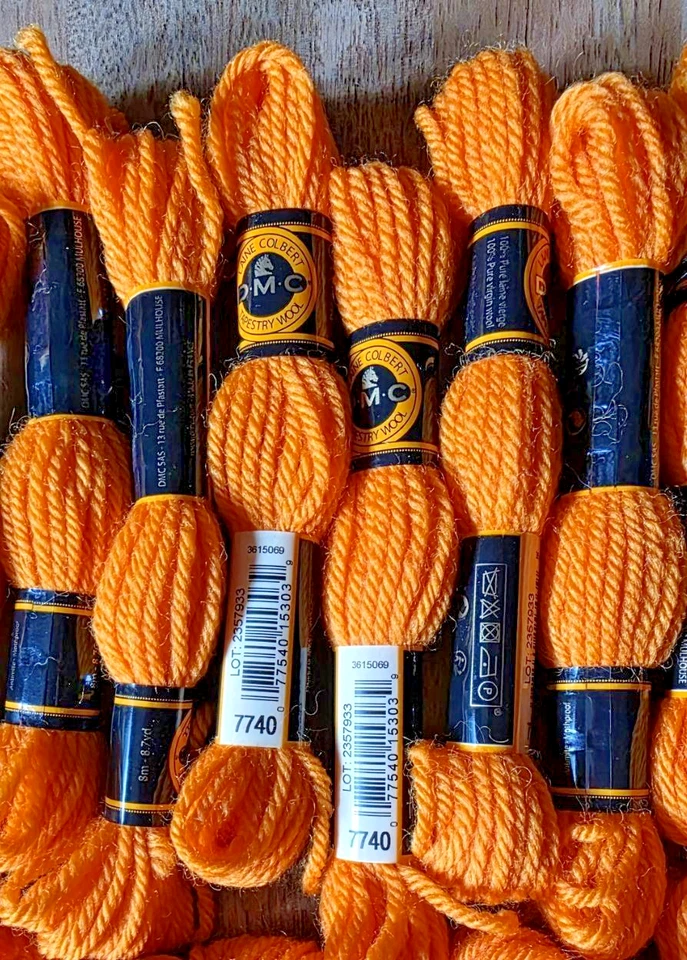 DMC Tapestry Wool Lot of 25 Skeins 7740 ORANGE 8.7 yd 8m Laine Colbert More! - Image 3 of 4