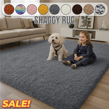 Fluffy Rugs Large Shaggy Rug Bedroom Living Room Anti Slip Soft Carpet Floor Mat