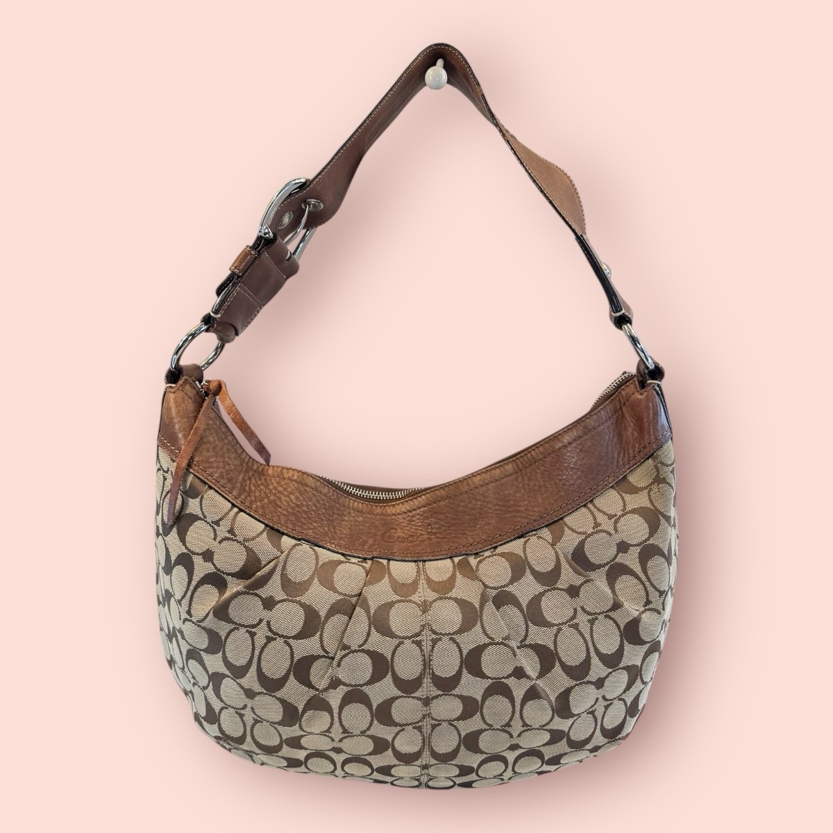 バッグ COACH Y2K Soho Signature Hobo Bag Brown Coach Y2K Brown Signature Mini Soho Hobo Shoulder Bag E062-2154 | eBay