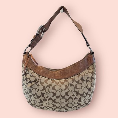 COACH Soho Y2K Vintage Jacquard Logo Large Pleated Hobo Shoulder