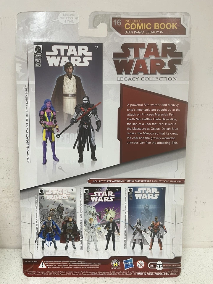 Star Wars Comic Pack Deliah Blue & Darth Nihl Figures Legacy Collection Hasbro - Image 3 of 3