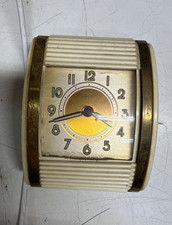 Vintage  Westclox Keywound Travel Alarm Clock Roll Top Art Deco WORKS TESTED