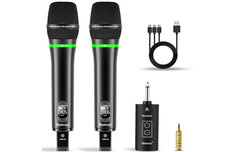 Micr fono inal mbrico recargable, con salida de 1/4 pulgadas para karaoke...