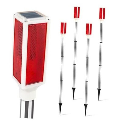 Solar Lights Outdoor, Waterproof Driveway Markers Reflective Warning Flash