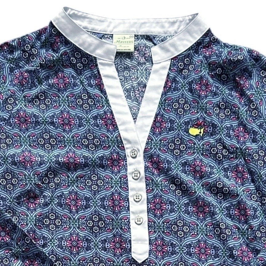 Camisa de golf pulóver Peter Millar Masters para mujer mediana azul floral Redbud Foto 4 de 4