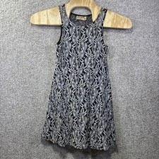 Free People Dress Womens XS Gray Floral Lace Sleeveless Round Neck Trapeze Lined