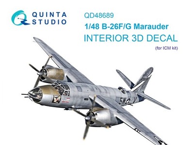 Quinta Studio 1/48 B-26F/B-26G Marauder 3D-Printed & colour Interior (ICM)