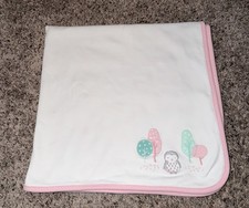 Gymboree Baby Girls Blanket 100 Cotton Owl Trees Pink Trim 2016 Soft Lovey
