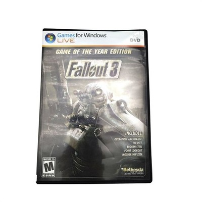 Fallout 3 Game of Year PC DVD Games Windows Live Complete Used Not Tested