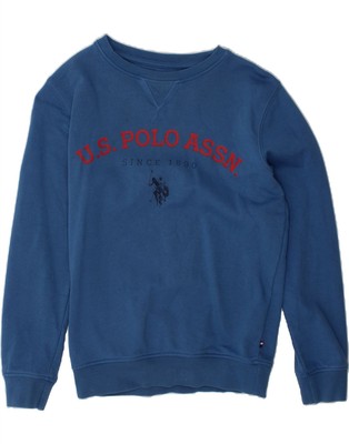 U.S. POLO ASSN. Jungen Grafik Sweatshirt Pullover 10-11 Jahre Blau Baumwolle FR10