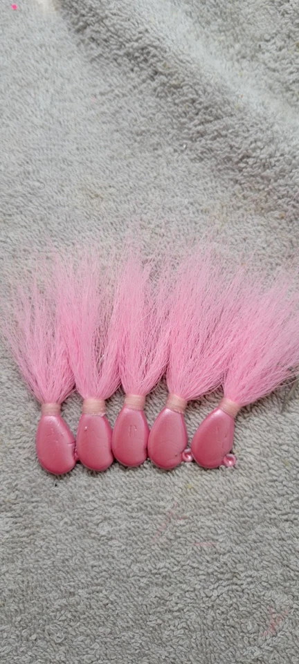 Plantillas cola de cubo rosa mostaza 3/0 gancho de agua salada. Pack de 5. Foto 3 de 3