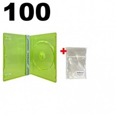 100 STANDARD Clear Green Color Single DVD Cases 100 OPP Bags