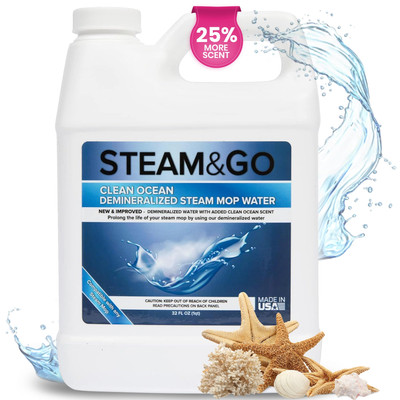Steam & Go Demineralized Water for Steam Cleaner, PVC-Free Floor Cleaner Liqu...