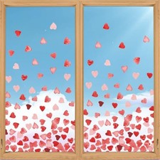 200 PCS Valentine Window Cling Sticker, Pink Red Tiny Love Hearts Tiny Heart