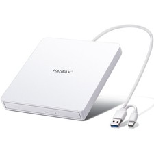External CD DVD Drive, USB 3.0 Type-C Burner Writer /-RW Optical Drive, Slim...