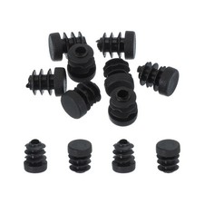 1/2 Inch Plastic Tubing End Caps, 10 Pcs Round Hole Plug Insert, Black