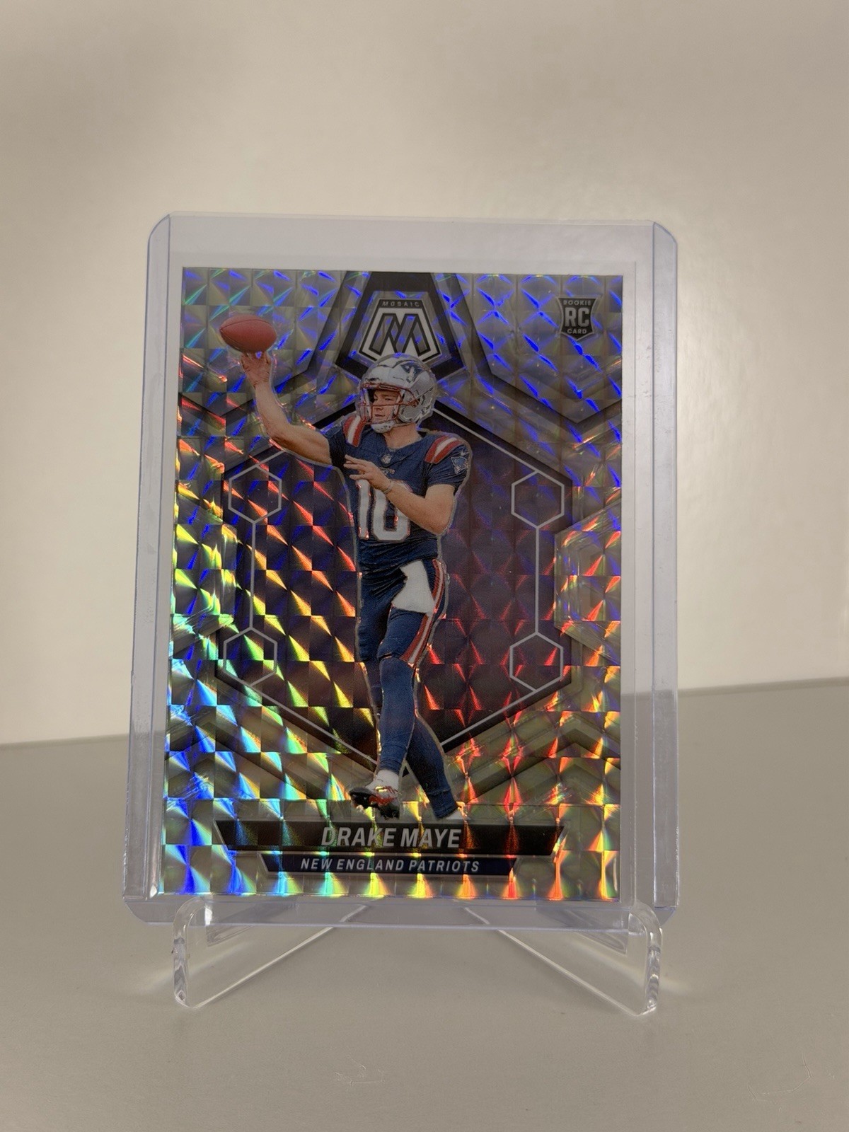 2024 Panini Mosaic - Rookies Silver Reactive Mosaic Prizm #303 Drake Maye (RC)