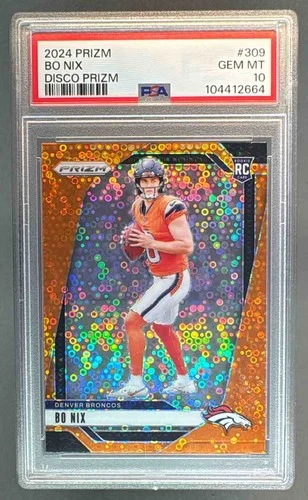 104412664 Bo Nix 2024 Panini Prizm #309 Disco Rookie RC PSA 10