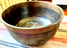 Vintage Brass 7 inch TIBETAN HEALING SINGING BOWL with 2 Mallets F3 172 Hz tone