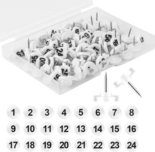 100Pcs Numbered Push Pin Tacks, 1-100 Sequential Number Tacks Push Pins Plastic