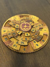 Vintage Wooden Greek Computer Math Puzzle Dial Calculator Educational Toy