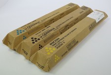 Lot of 3 MP SP C820DNHA Ricoh Genuine Toner Yellow Cyan Black