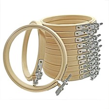 Cldamecy 12 Pieces Embroidery Hoops,Round Bamboo Adjustable Circle Frame 4 inch