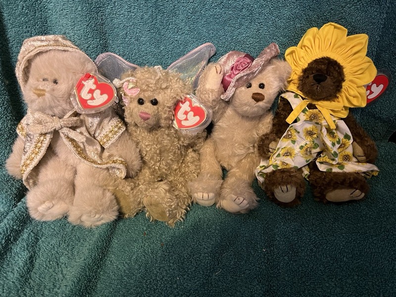 Lot Of 4 Retired Ty Attic Treasure  Collectibles  Plush Jointed Teddy Bears