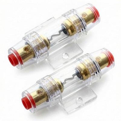 QWORK Sicherungshalter 60A AGU 2 Stück 12V-48V DC für Auto Audio Alarm