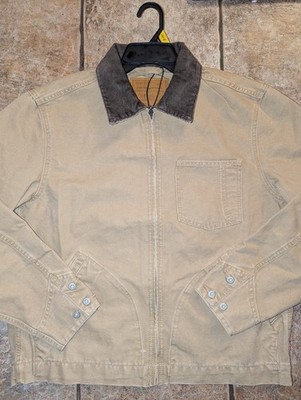 Levis oversized Full-Zip Mechanics Canvas Brown Trucker Jacket Medium Mens