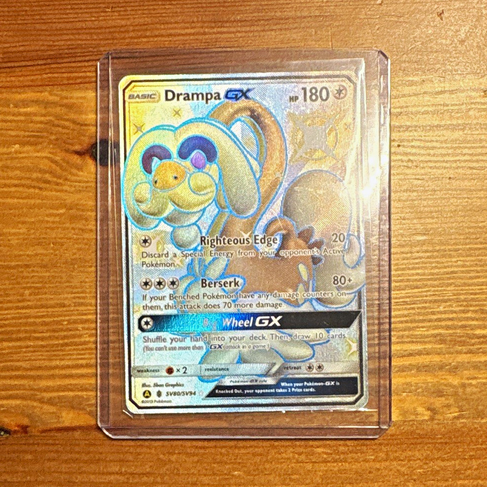 Pokémon TCG Drampa GX Hidden Fates Shiny Vault SV80/SV94 Shiny Holo 180 HP ENG