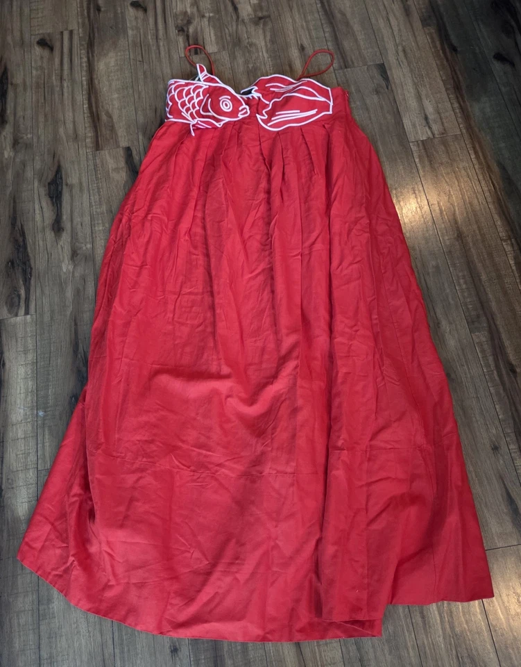 Новый с Ярлыками ферма Рио красный рыбы платье - XL - Изображение 2 из 4