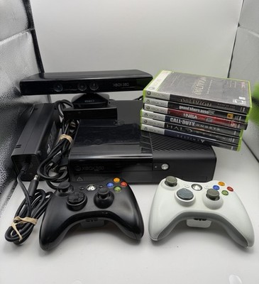 Microsoft Xbox 360 E 4GB Black Console Bundle w/ 2 Controllers, 6 Games Tested!