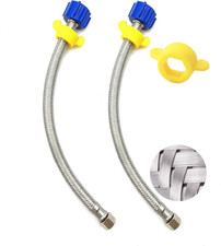 Flexible Toilet Water Supply Line 12Inch,Stainless Steel Braided Hose with 3/8 F