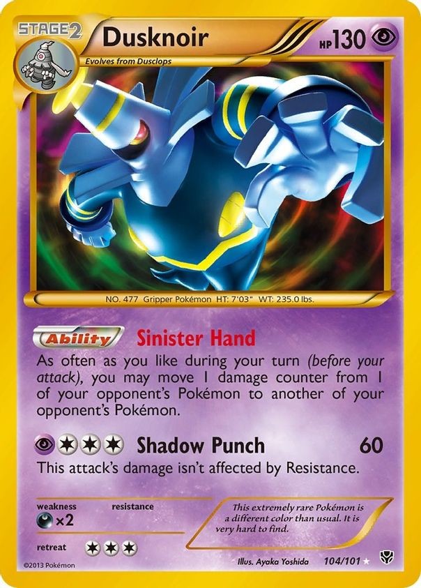 Dusknoir - 104/101 - Pokemon Plasma Blast Black & White Secret Rare Card LP