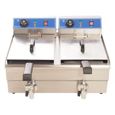 Starkstromfriteuse 2 x 16 L, 2 x 6 KW, 380 V, Friteuse,Edelstahl