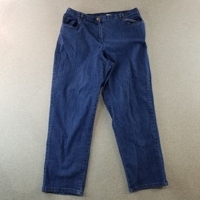 Ruby Rd. Jeans Women's Sz 16W Stretch Waist Sides Dark Wash Normcore Cute Trendy