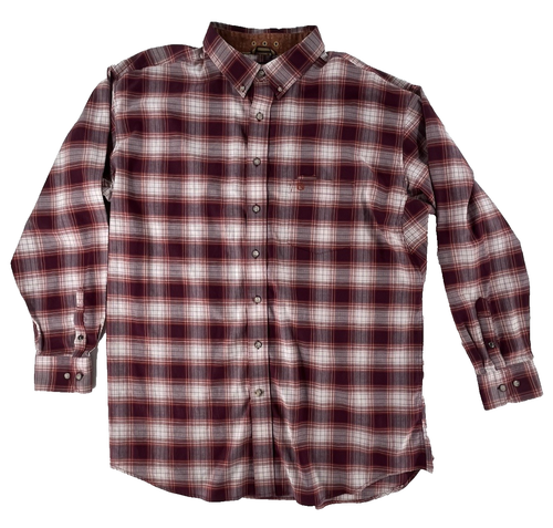 Noble Outfitters Flannel Shirt Plaid 2XL Long Sleeve Red Outdoors Button Down