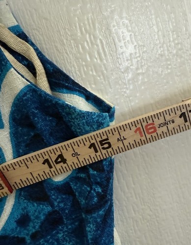 Royal Hawaiian Maxi Dress Blue Tropical Hibiscus Honolulu Polynesian Cotton Sz 6 - Picture 7 of 8