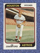 1974 Topps Baseball # 279 Jim Crawford RC - Houston Astros - Free Shipping