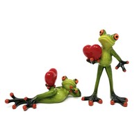 2Er Set Dekofiguren FröSche Mit Herzen, Frosch Mit Herz Formano Froschhausen