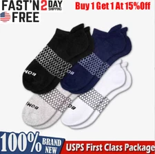 4 Pairs Men's Bombas Solid Ankle honeycomb 4 Colors Socks Size Large
