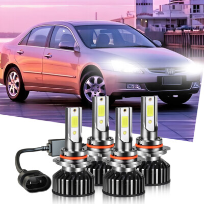 Para Fit Honda Accord 2003-2007 faro LED 4 bombillas blancas de luz alta/baja