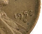 1952D Penny Default, number 2 has no flat base, but short round ending upward
